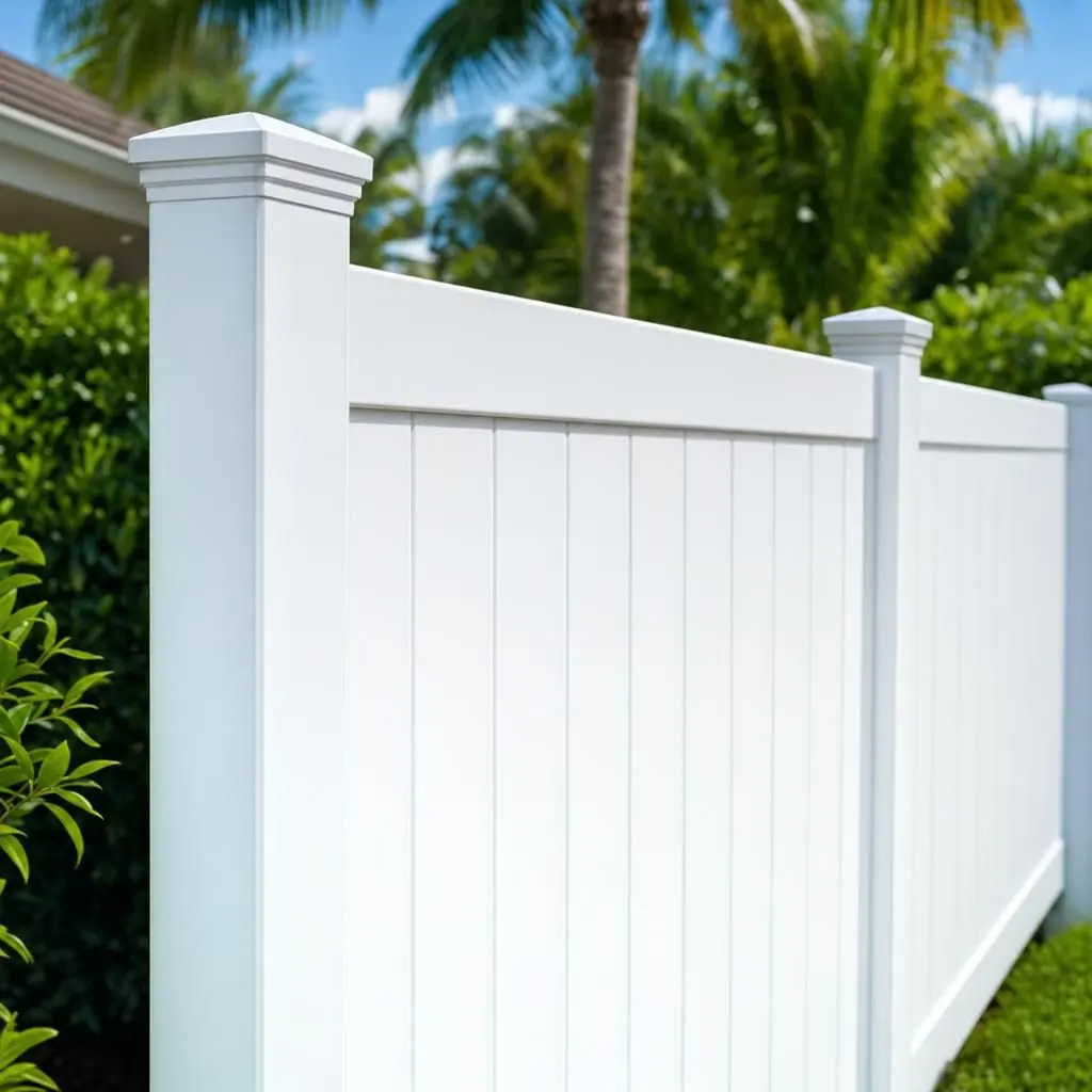 Sanford-Fence-Experts-Hero-Image-2. A new white vinyl fence at a Sanford, FL home